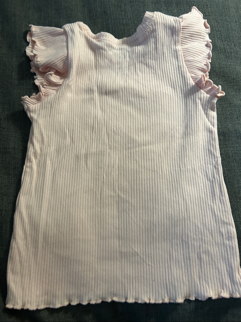 Girls' Ribbed Ruffle Sleeve Tank Top - Light Pink - Picture 9 of 9